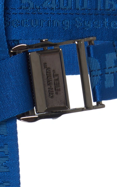 Shop Off-white Logo Canvas Belt In Blue