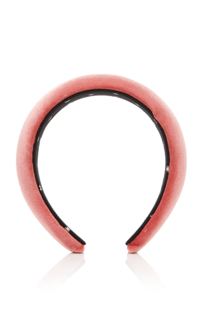 Shop Lele Sadoughi Velvet Headband In Pink