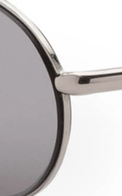 Shop Carolina Lemke X Kim Kardashian West Sand Round-frame Acetate Sunglasses In Grey