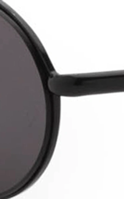 Shop Carolina Lemke X Kim Kardashian West Sand Round-frame Acetate Sunglasses In Black