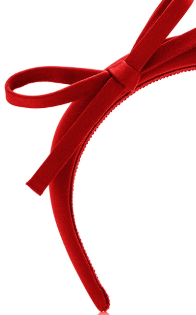 Shop Prada Embellished Silk-satin Headband In Red