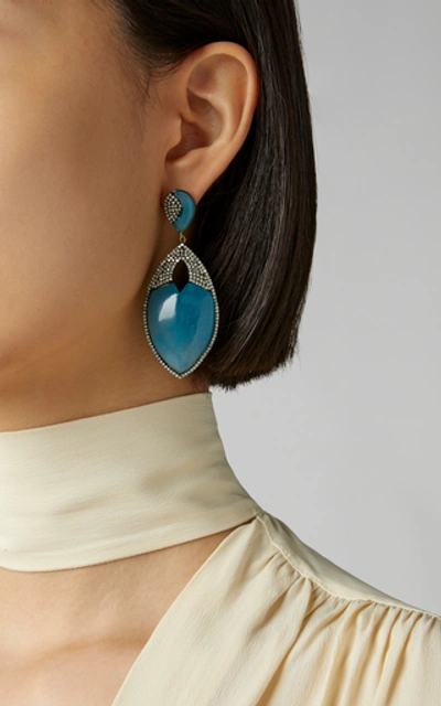 Shop Amrapali Almond Shape Earrings In Blue