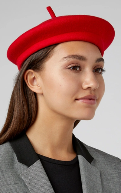 Shop Eugenia Kim Dionne Wool Beret In Red