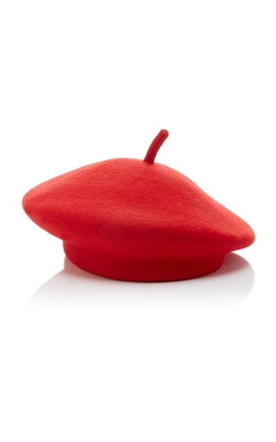 Shop Eugenia Kim Dionne Wool Beret In Red
