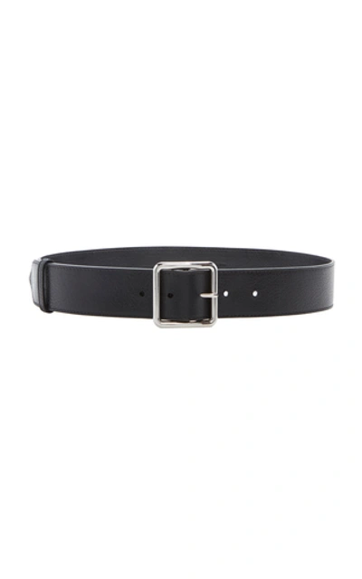 Shop Alexander Mcqueen Short Leather Belt In Black