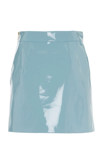 Shop Emilio Pucci Vinyl Mini Skirt In Blue