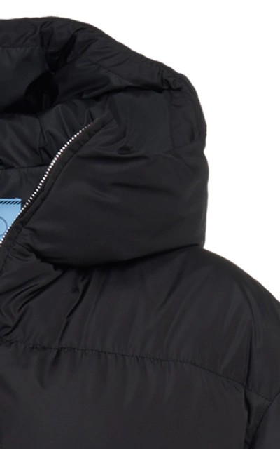Shop Prada Hooded Quilted Shell Down Coat In Black