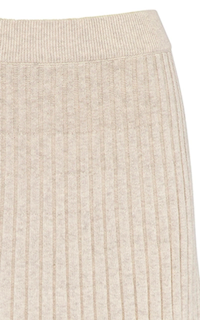 Shop Anna Quan Cleo Pleated Cotton Maxi Skirt In Neutral