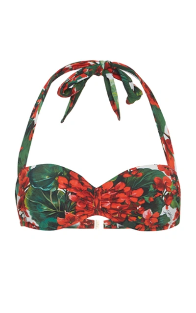 Shop Dolce & Gabbana Printed Bikini Top In Floral