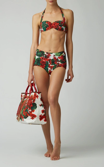 Shop Dolce & Gabbana Printed Bikini Top In Floral