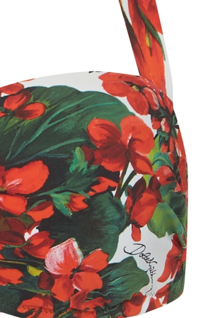 Shop Dolce & Gabbana Printed Bikini Top In Floral