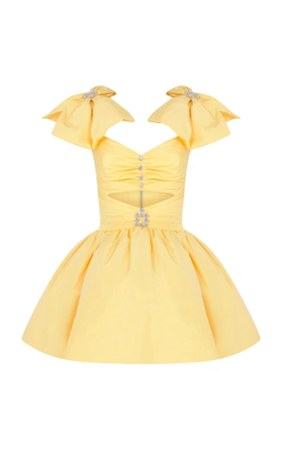 Shop Raisa Vanessa Ribbon Shouldered Yellow Mini Dress