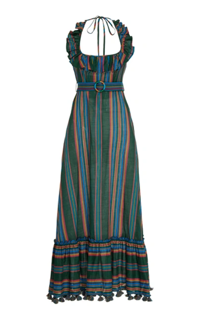 Shop Zimmermann Allia Striped Cotton Maxi Dress