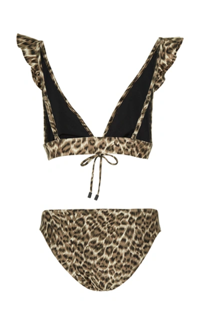 Shop Zimmermann Suraya Frill Tie Front Bikini In Animal