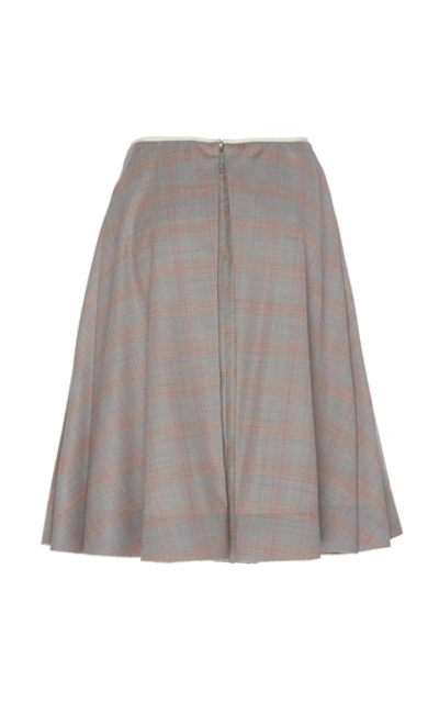 Shop Alexandre Blanc Pleated Wool-blend Skirt In Neutral