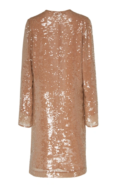 Shop Sally Lapointe Sequined Crepe Jacket In Brown