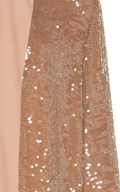Shop Sally Lapointe Sequined Crepe Jacket In Brown