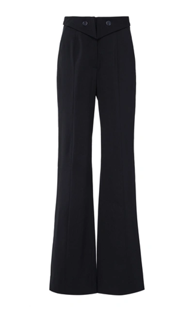 Shop Palmer Harding Palmer//harding Crepe Flared Pants In Navy