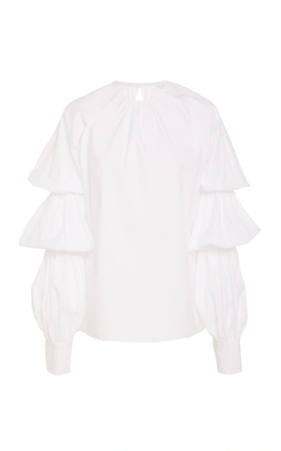 Shop Andres Otalora Delgado Cotton Blouse In White