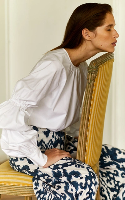 Shop Andres Otalora Delgado Cotton Blouse In White