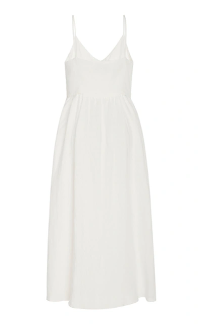 Shop Mansur Gavriel Linen Midi Dress In White