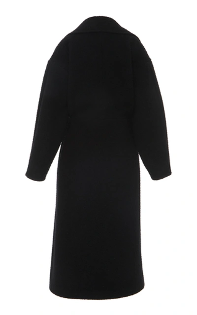 Shop Off-white Wool Overcoat In Black