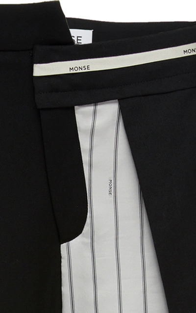 Shop Monse Inside Out Pinstripe-detailed Wool-blend Pants In Black