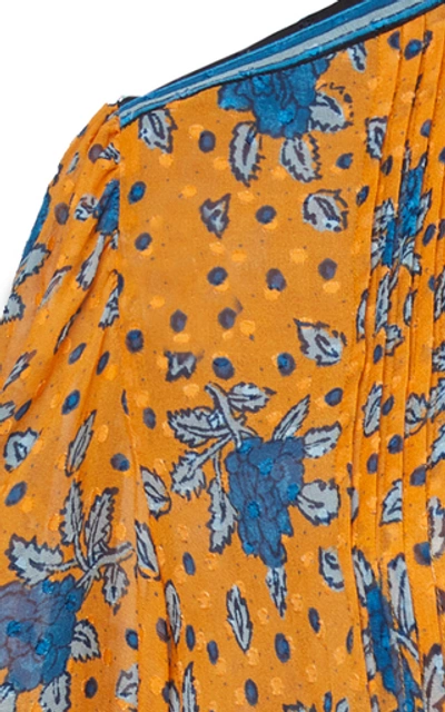 Shop Ulla Johnson Cass Printed Silk-blend Top In Orange