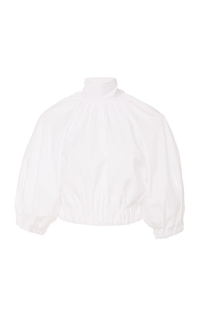 Shop Andres Otalora Dimasse Linen Blouse In White