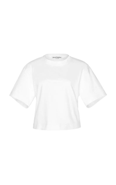 Shop Acne Studios Ecylea Logo-embossed Cotton-jersey T-shirt In White