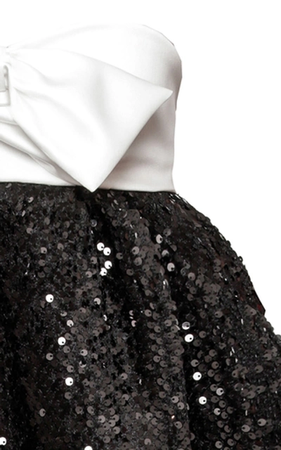 Shop Alexandre Vauthier Strapless Sequin-embellished Mini Dress In Black