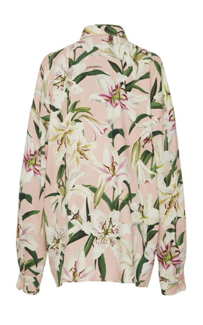 Shop Dolce & Gabbana Floral-print Silk-blend Top