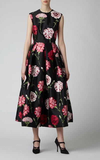 Shop Dolce & Gabbana Floral-print Satin Gown