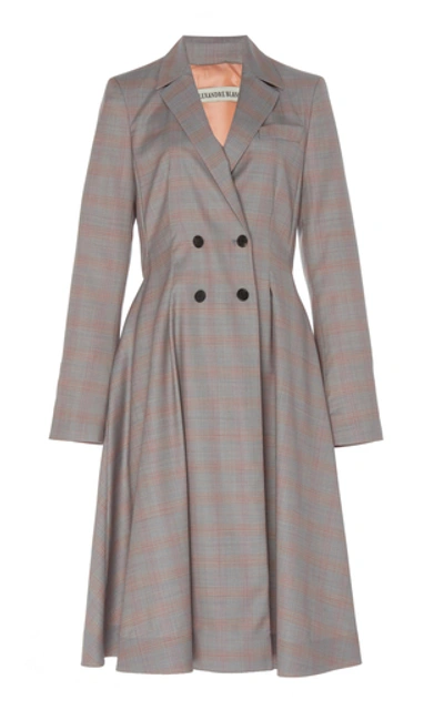 Shop Alexandre Blanc Plaid Wool Coat In Neutral