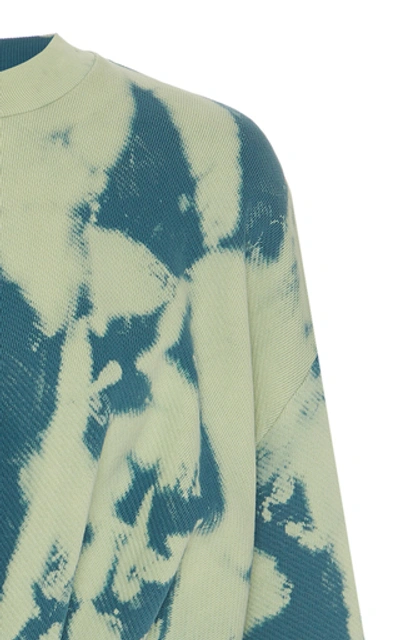 Shop Off-white Printed Cropped Cotton Sweatshirt In Blue