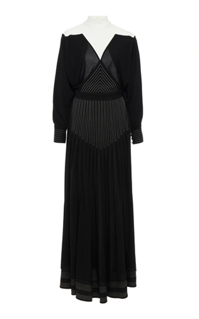 Shop Givenchy High-necked Jersey Maxi Dress In Black