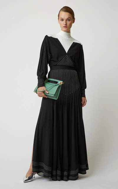 Shop Givenchy High-necked Jersey Maxi Dress In Black