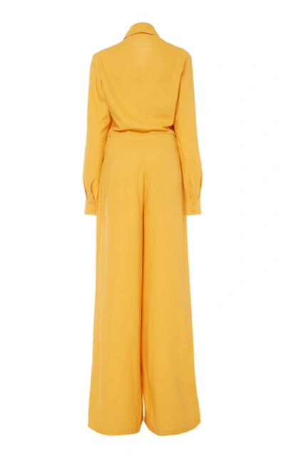 Shop Andres Otalora Mendoza Jumpsuit With Belt In Yellow