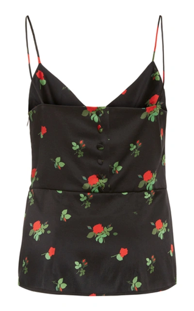 Shop Bernadette Antwerp June Floral-print Silk Blend-satin Camisole