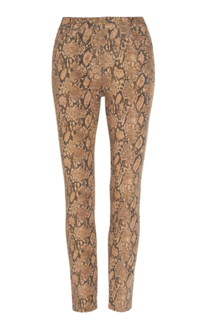 Shop Frame Le High High-rise Printed Cropped Skinny Jeans