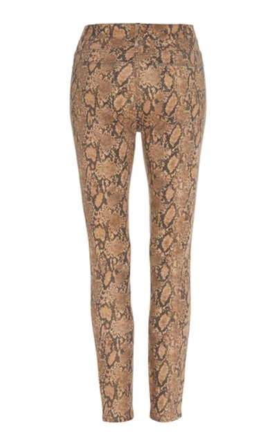 Shop Frame Le High High-rise Printed Cropped Skinny Jeans