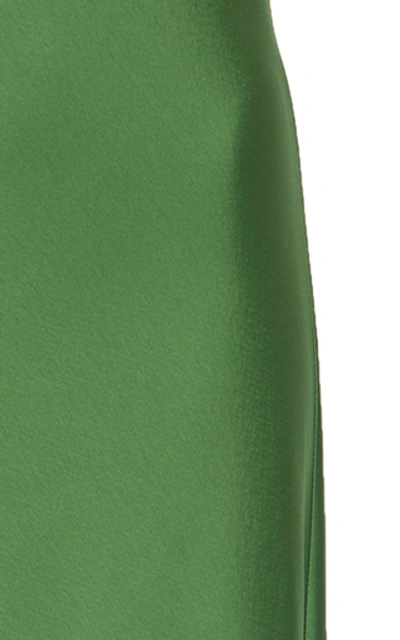 Shop Galvan Satin Maxi Dress In Green