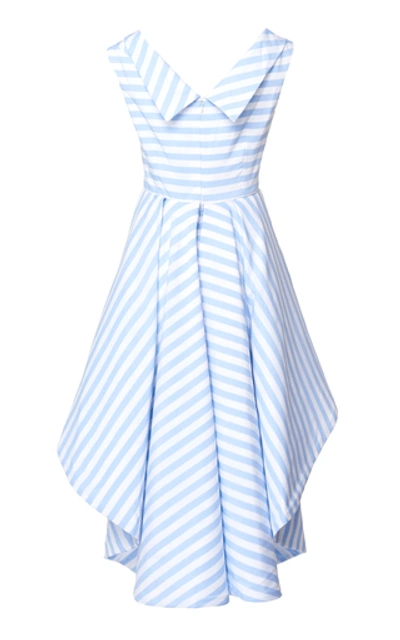 Shop Leal Daccarett Anneta Striped Cotton-blend Dress In Blue