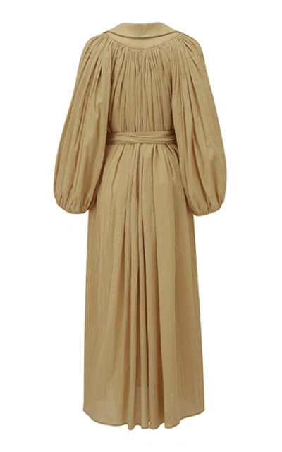 Shop Lisa Marie Fernandez Belted Cotton-voile Midi Dress In Neutral