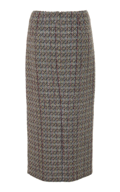 Shop Brock Collection Pollie Tweed Pencil Skirt In Grey