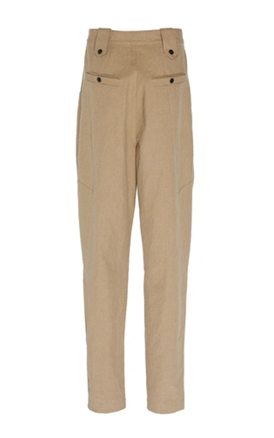 Shop Isabel Marant Yerris High Waisted Cargo Pants In Brown
