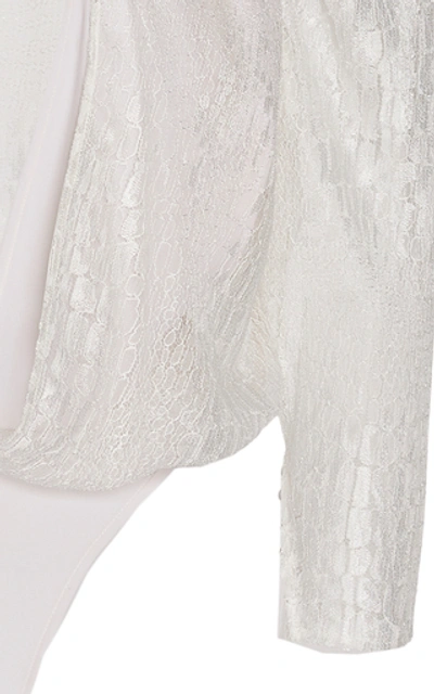 Shop Zeynep Arcay Lace Body Suit In White