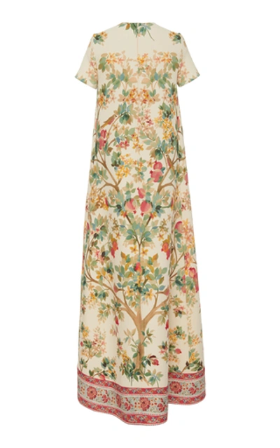 Shop Oscar De La Renta Floral-print Wool Gown