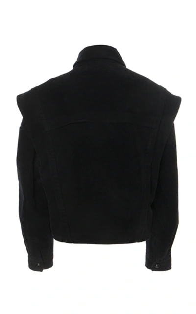 Shop Isabel Marant Dina Cape-sleeve Cotton Jacket In Black