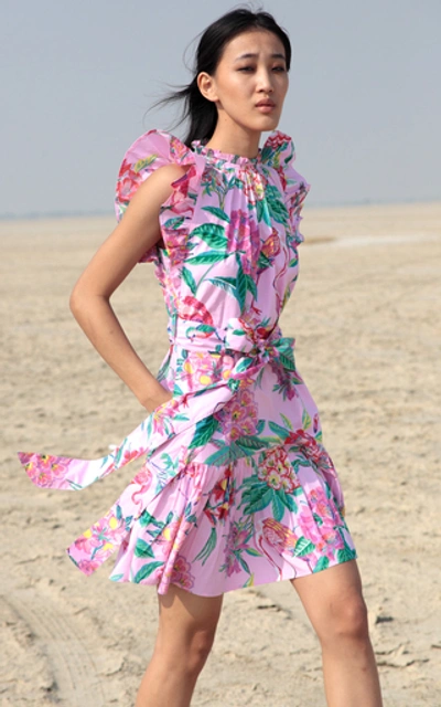 Shop Banjanan Bulbul's Cotton Poplin Sister Dress In Pink